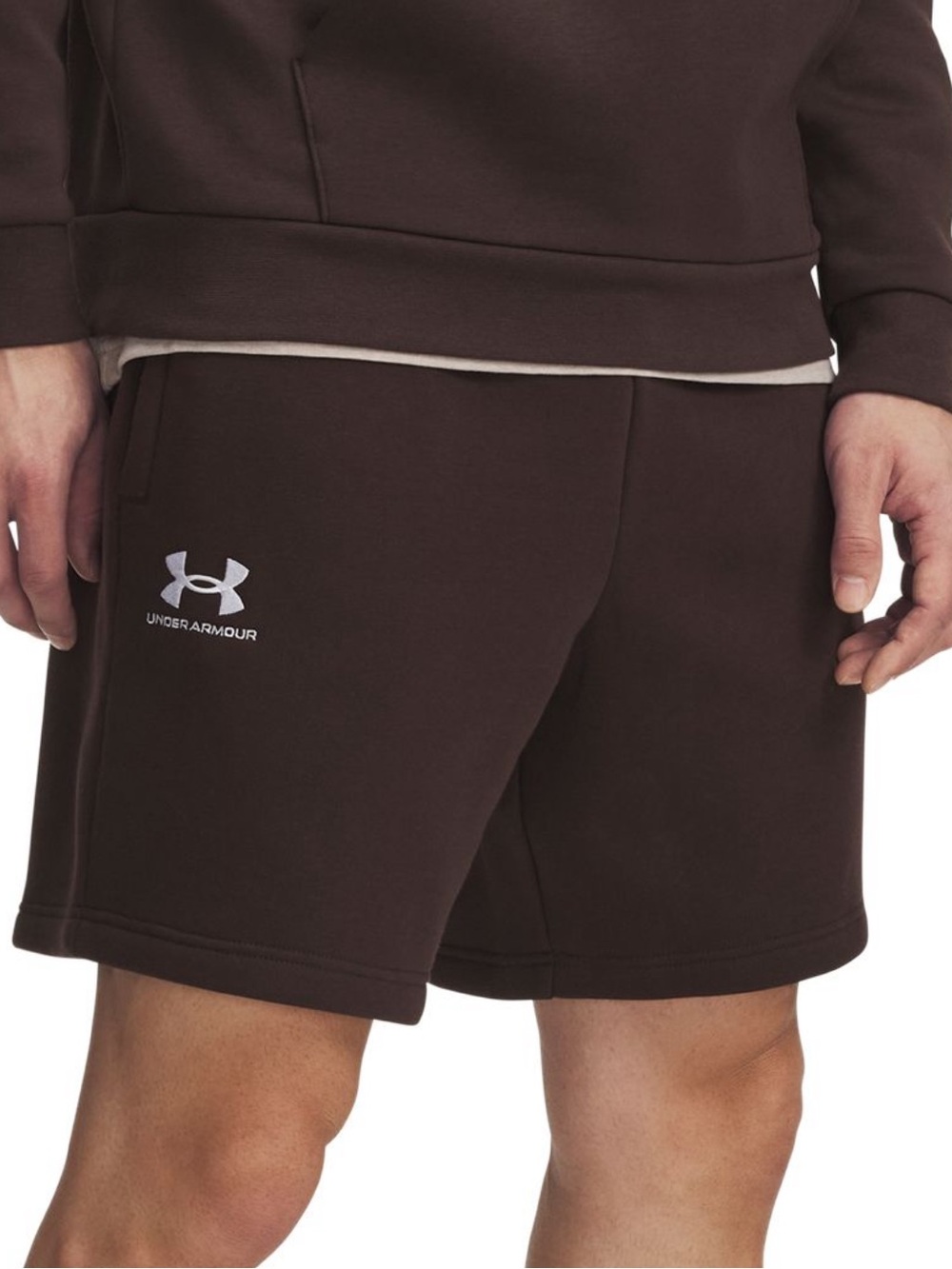 Under Armour Men’s Icon Fleece Shorts Size Large Dark Brown Athletic New